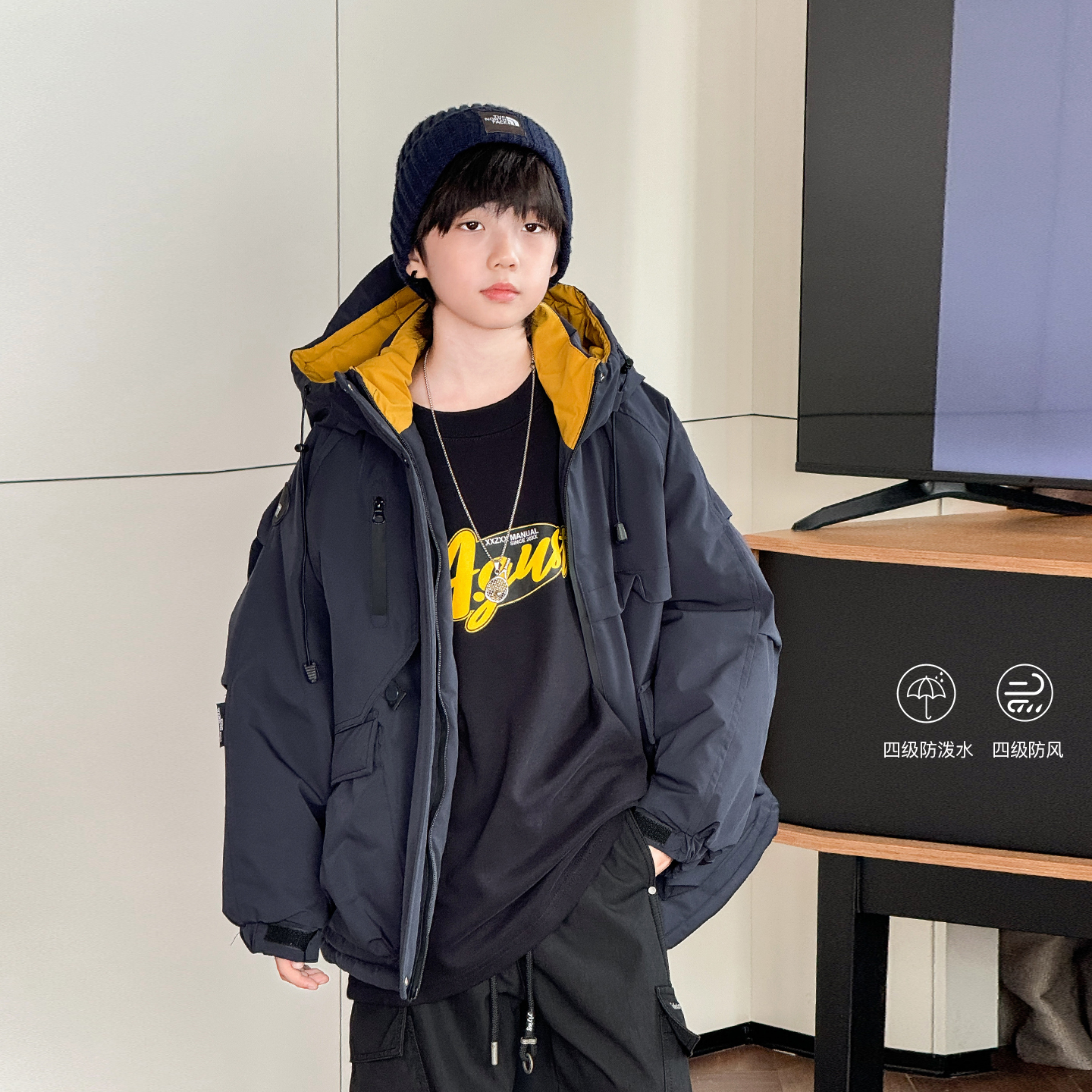男童棉服2025冬季新款中大童韩版