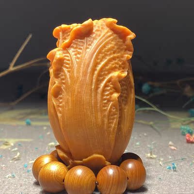 《白菜 百财》太行崖柏陈化红油料 高油高密 手把件把玩 寓意好