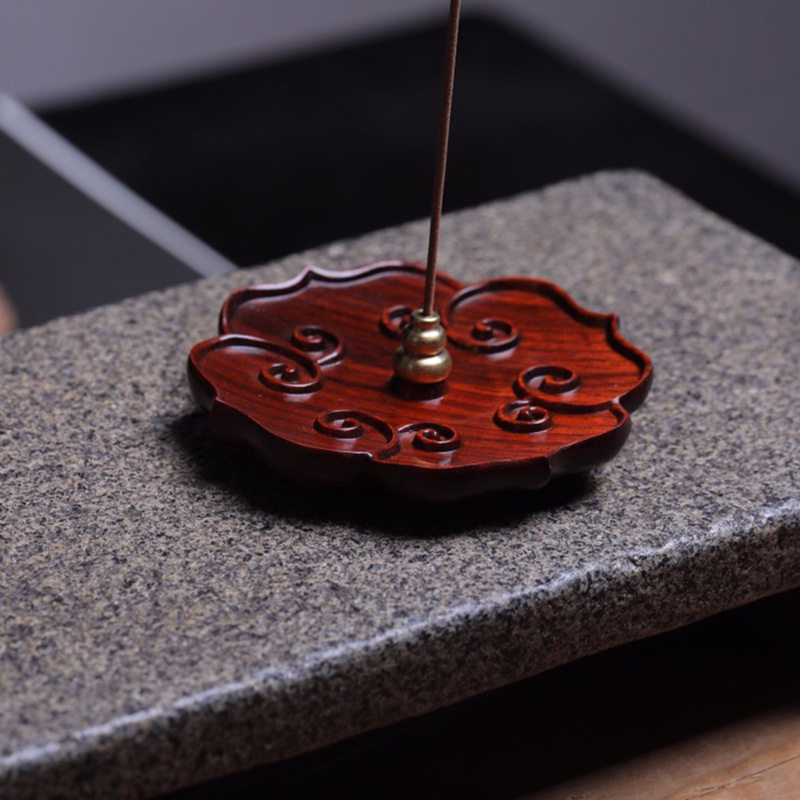 如意图案雕刻紫檀木线香插木质工艺品佛具香炉底座送亲戚节日礼物,家居饰品,烛台,淘宝优惠券,粉丝福利购,淘宝优惠卷