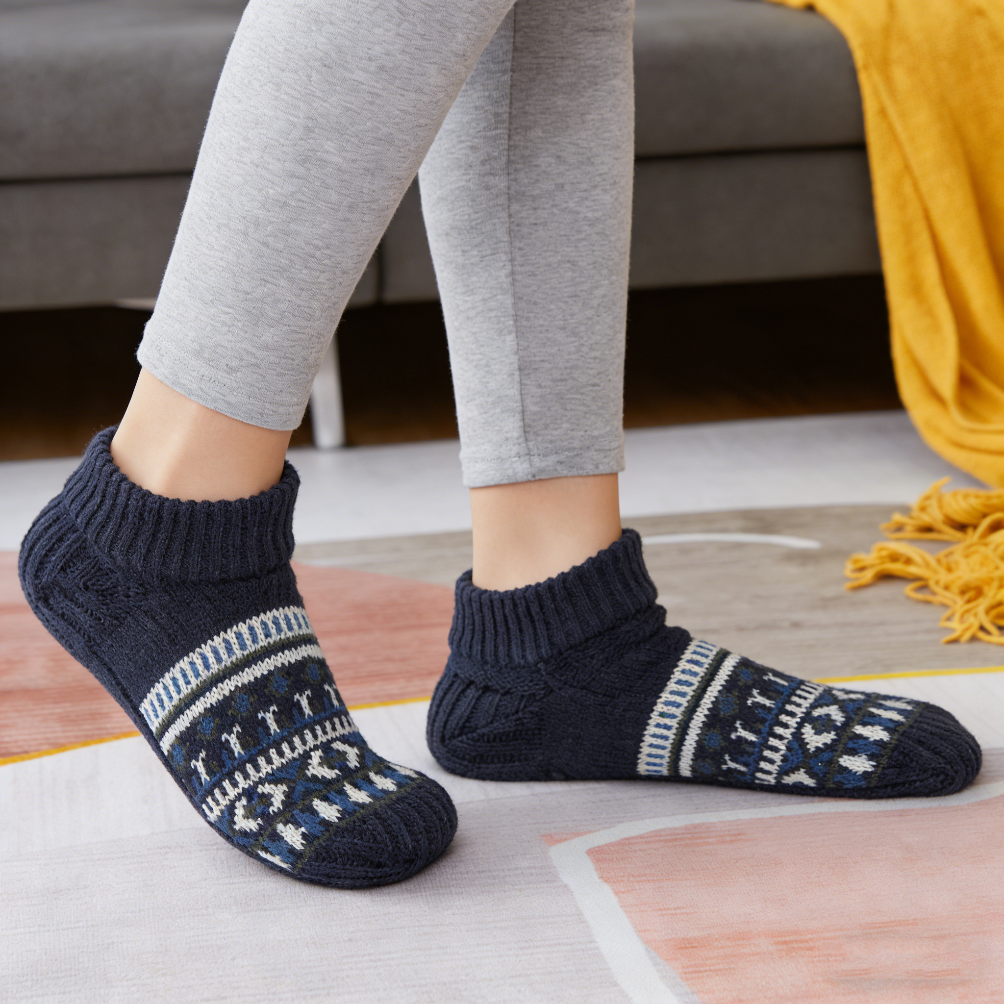 暖脚宝提花短袜男女居家保暖防滑地板袜睡眠袜暖脚神器秋冬季袜套,女士内衣/男士内衣/家居服,短袜,淘宝优惠券,粉丝福利购,淘宝优惠卷