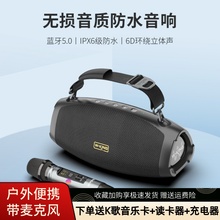 维尔晶 D10+户外蓝牙音箱防水便携式K歌大音量广场舞带麦克风音响