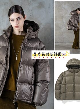 韩国直邮代购edenik秋冬连帽亮面鸭绒保暖面包羽绒服夹克外套棉衣
