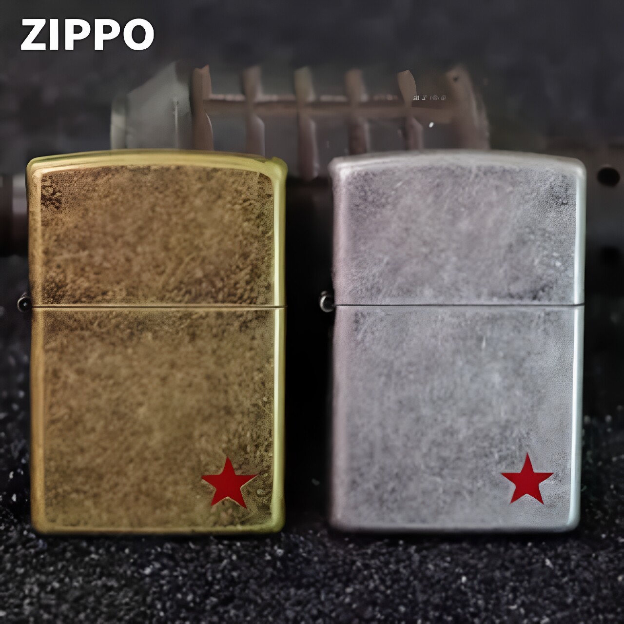zippo打火机正品仿古银五角星芝宝防风煤油火机礼物送男友