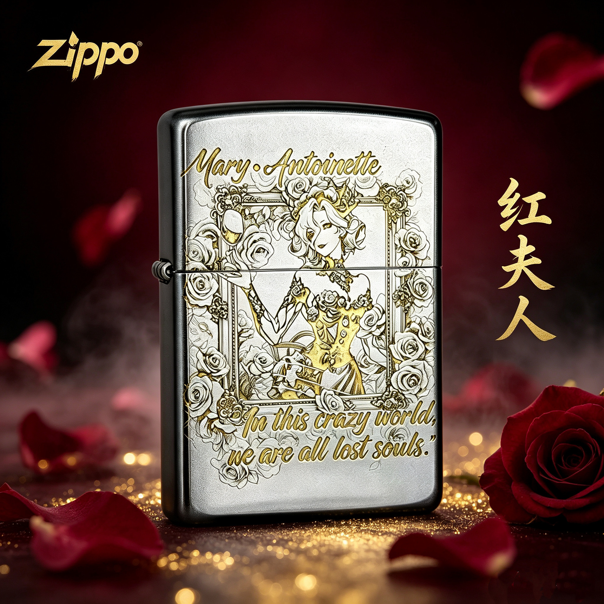 zippo正品防风火机第五人格红夫人动漫送男生礼物七夕情人节礼物