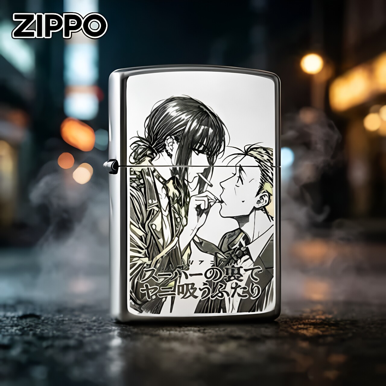 ZIPPO正版在超市后门吞云吐雾二人防风打火机男士送礼物七夕