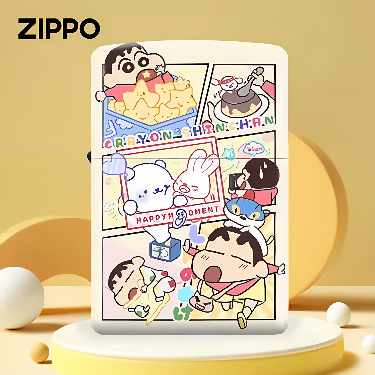Zippo打火机正品之宝蜡笔小新彩印打火机创意送礼物男士套装