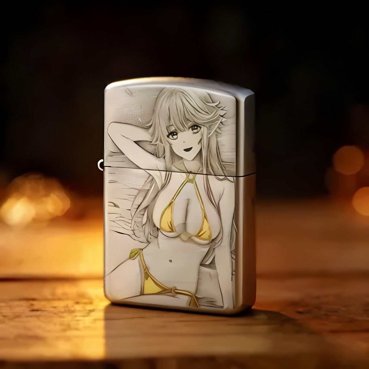 zippo打火机镀银鎏金浪花絮语美女正品纯铜盔甲煤油送男友收藏