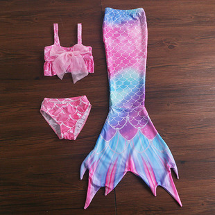 美人鱼尾巴儿童泳衣女童公主裙比基尼服装分体宝宝游泳衣女孩洋气
