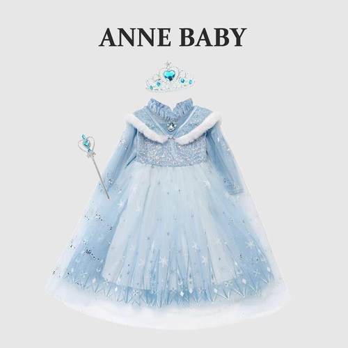 女宝艾莎公主裙秋冬冰雪奇缘爱莎连衣裙小童高端爱沙elsa蓬蓬纱裙