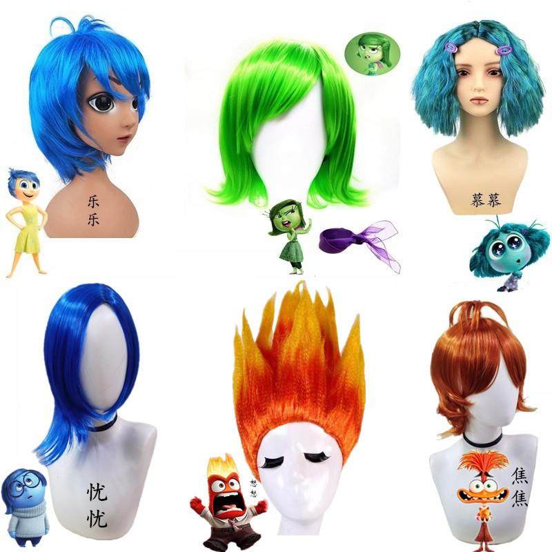 万圣节头脑特工队Inside Out 2厌厌忧忧乐乐焦焦怒怒慕慕cos假发