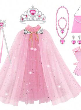 跨境热卖儿童皇冠冰雪奇缘魔法棒包包套装公主头饰女童王冠发饰品