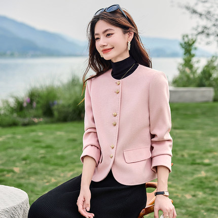 职业正装缎面西装女春秋时尚洋气高级感气质女神范长袖小西装抗皱
