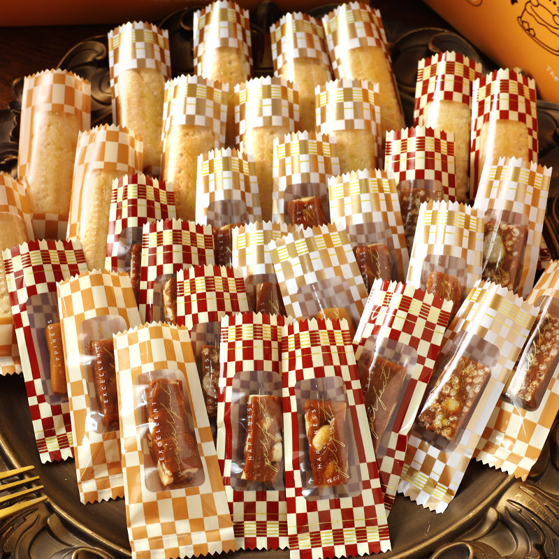 太妃糖牛轧糖包装袋海盐杏仁机封袋雪花酥烘焙糖果咖啡小袋子糖纸