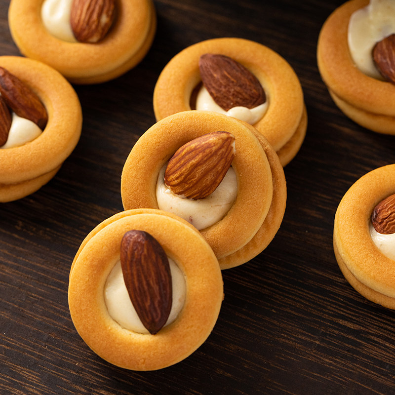 圆圈坚果圈圈牛轧塔披萨小饼干饼胚曲奇商用私房烘焙原材料