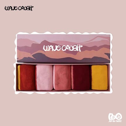 WAVECRUSH5双FORU山山而川礼盒吸汗防臭抑菌新疆纯棉撞色中筒袜