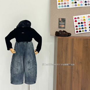 【冬&winter】：弯弧设计牛仔裤‘洗水颜色很特别25d008~小宝家