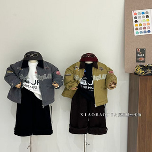 【冬&winter】：美式机车风棉外套~复古美式感25d006~小宝家