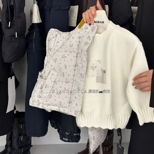 【冬&winter】：儿童小花贴布毛衣时尚休闲~25d063~小宝家童装