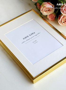 出口北欧铝合金相框简约装饰画框金色执照横竖挂墙12寸16寸10寸A4