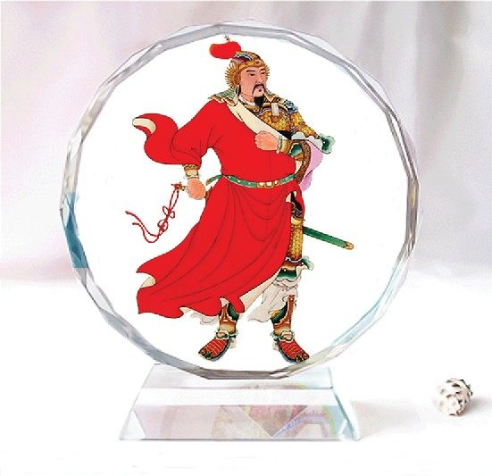 岳飞水晶人像模型居家车载摆件摆台 创意生日礼物纪念工艺品