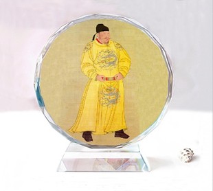 唐太宗李世民水晶像模型居家车载办公室摆件生日礼物纪念工艺品