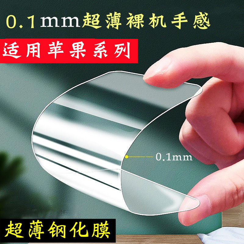 适用于苹果16pro钢化膜超薄半屏0.15mm电镀疏油层15promax防指纹17无黑边非全屏14pro电竞手机13plus丝滑膜