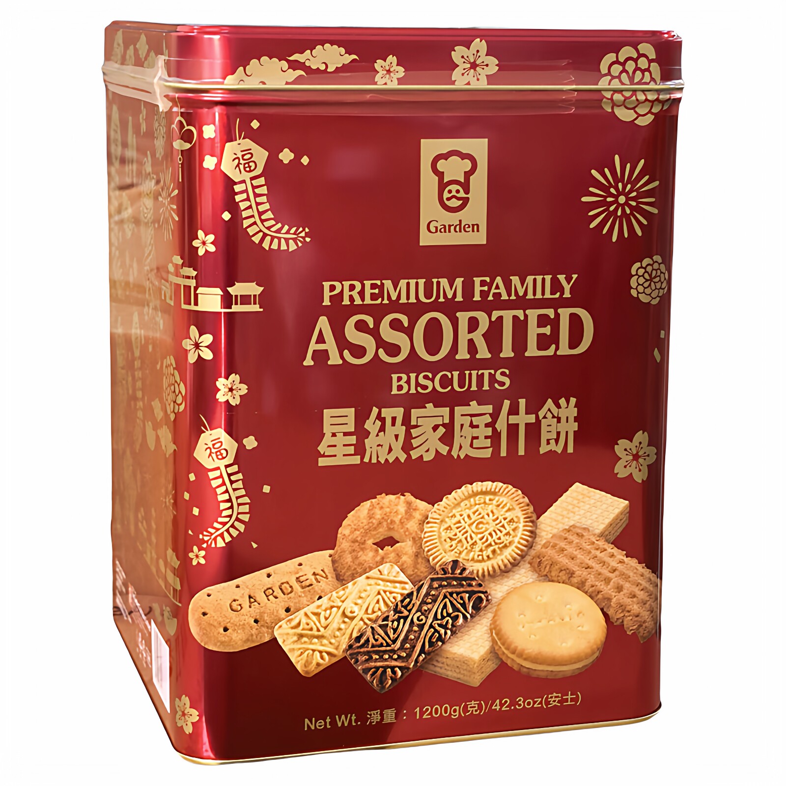 香港进口 嘉顿星级家庭什锦饼干礼盒1200g罐 曲奇饼干