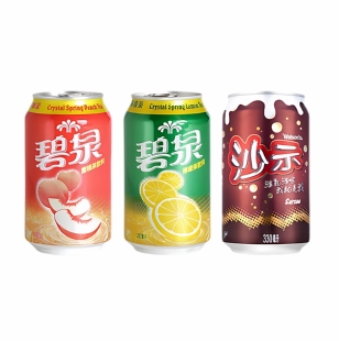 香港进口 屈臣氏沙示汽水 碧泉柠檬茶 蜜桃茶饮料330mlx6罐 港版