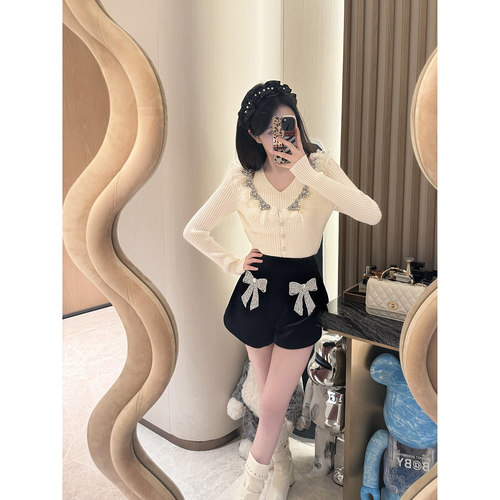 AZZHEN安妮心事撞色拼接毛针织衫