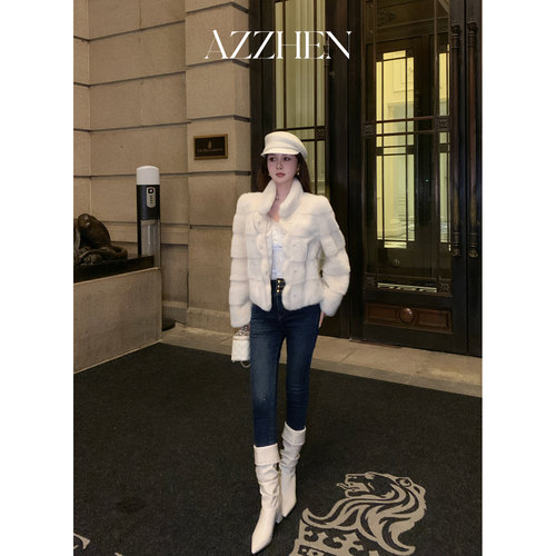 AZZHEN【人气选手】高腰织带直筒牛仔裤女秋冬新款修身显瘦长裤