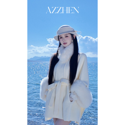 AZZHEN斗篷毛呢外套可拆卸