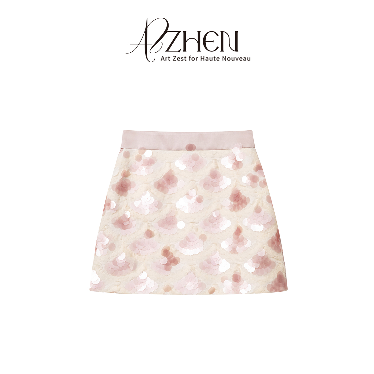 AZZHEN【鳞光幻舞】缎面鳞片人鱼闪片半裙仙女半身裙