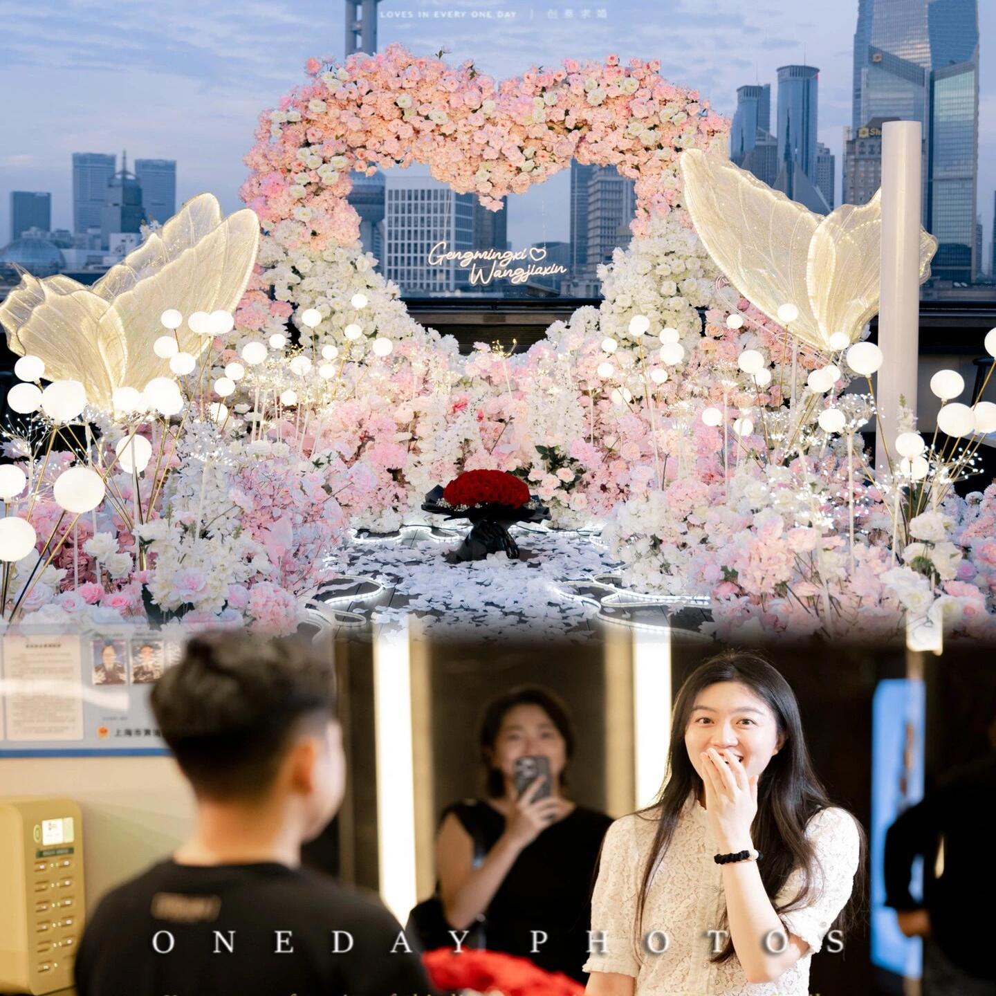 求婚上门布置场景酒店浪漫告白花