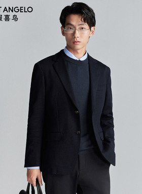 【运动西服】报喜鸟秋季新款男士商务休闲单西便西时尚外套蓝色男