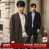 毛呢大衣商务休闲中长外套 男士 柴斯特100%羊毛 报喜鸟秋冬新款