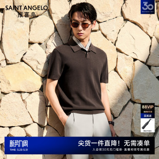 男士 休闲短袖 t恤 POLO衫 报喜鸟26夏季 翻领半袖 上衣 桑蚕丝亚麻