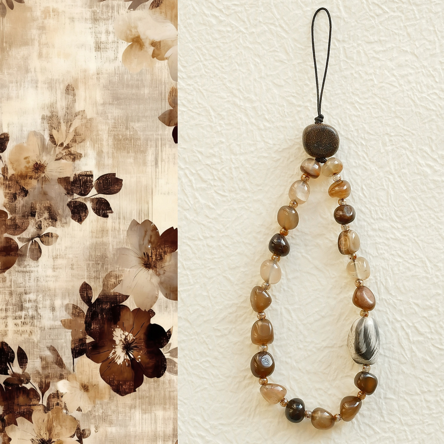 木珠版 随形玛瑙mms新中式设计手机链短款挂绳女穿珠国风高级感新,3C数码配件,手机挂件/手机链,淘宝优惠券,粉丝福利购,淘宝优惠卷