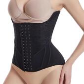 肤色体雕塑身衣蕾丝透气25骨u型束腰收腹产后护腰带沙士沙漏腰封