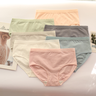 大码 纯色棉40支棉可爱简约少女学生三角裤 K003中腰女士内裤