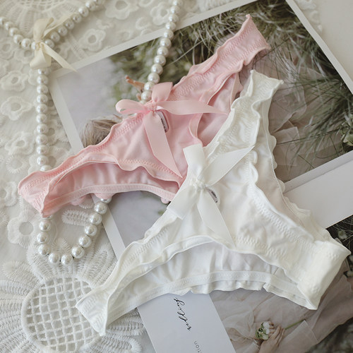 丁字裤镂空蝴蝶结精梳棉内裤