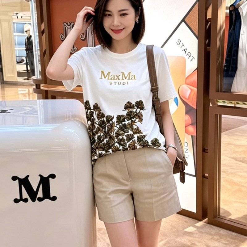 2026夏季新款刺绣字母短袖T恤女