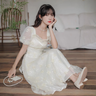 法式连衣裙2026夏季新款甜美纱裙小个子超仙显瘦温柔仙女长款裙