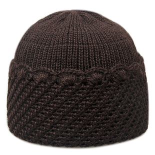 中老年人帽子女秋冬天妈妈毛线双层加厚保暖帽奶奶手勾针织帽老人