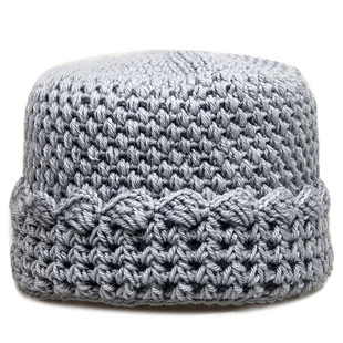 春秋单层薄款四季手勾针织毛线保暖帽双层奶奶老年妈妈岁老太太帽