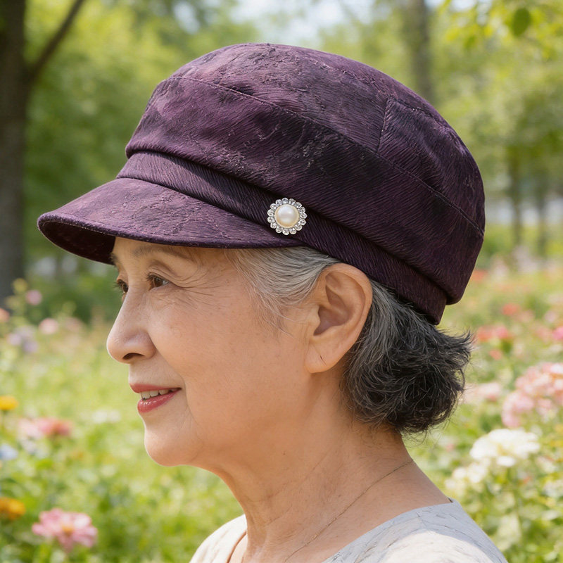 户外中老年女士八角防风鸭舌帽薄款奶奶妈妈遮阳防晒帽复古百搭帽