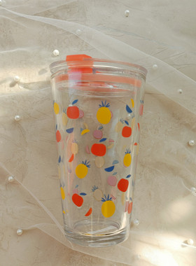 简约便携果汁杯玻璃杯情人时尚对杯