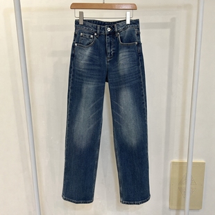 裤 直筒牛仔裤 子 复古洗水立体剪裁窄版 2025年欧洲站深圳秋冬新款