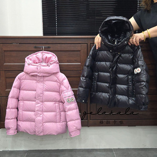 冬季儿童羽绒服短款亮面免洗防水男童女童中大童白鸭绒冬装外套