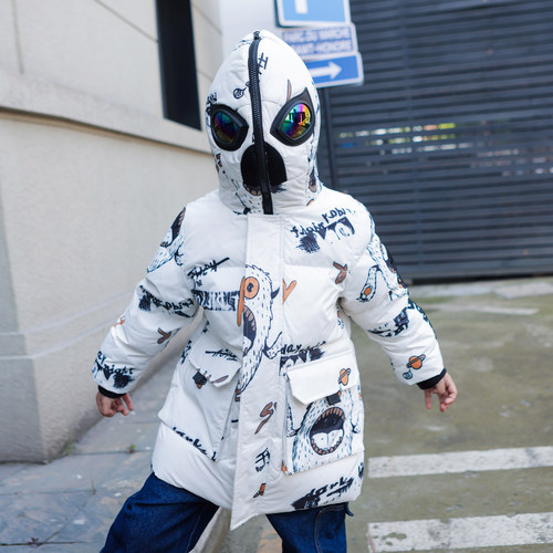 韦氏韩版潮酷连帽防水儿童外套