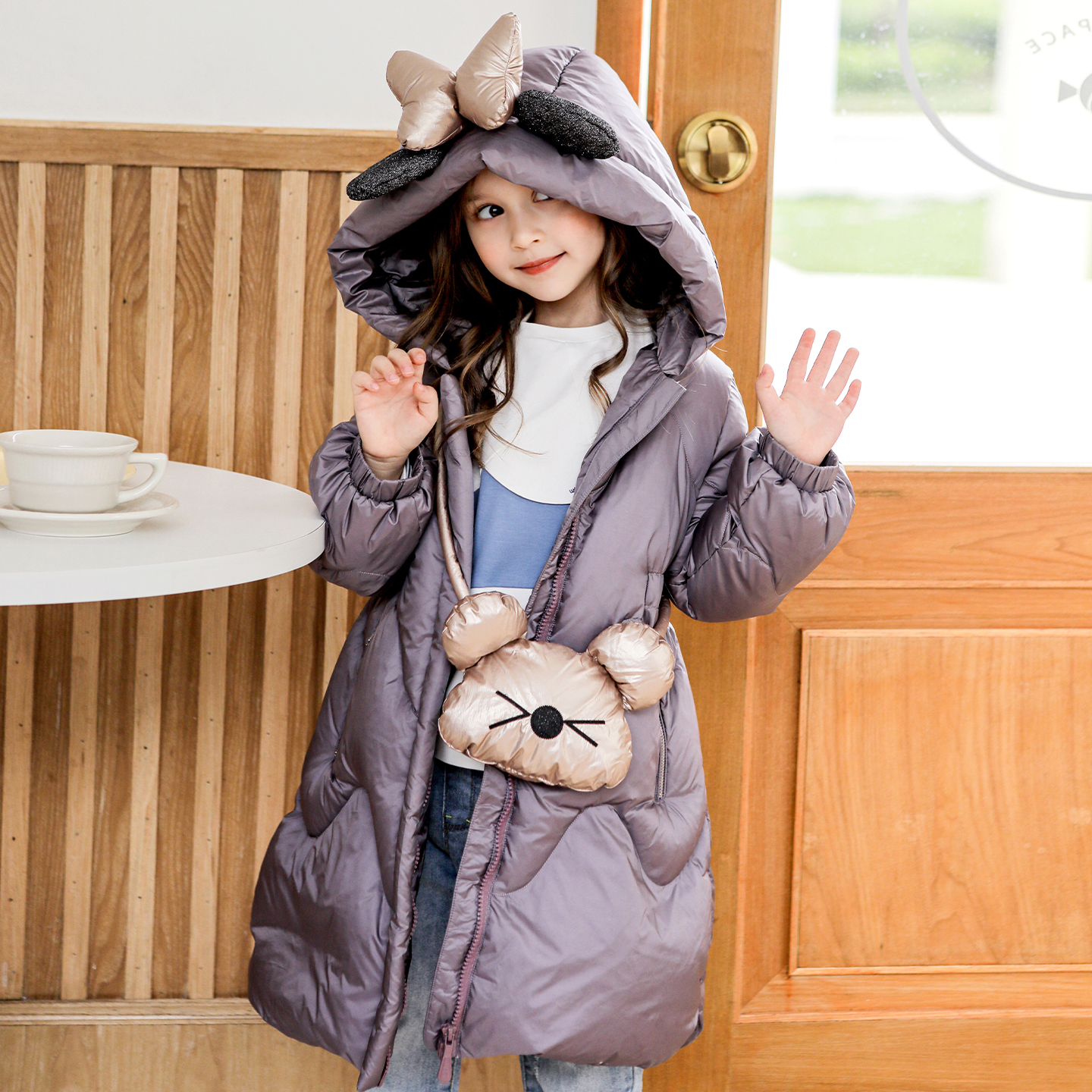 韦氏高档洋气韩版保暖儿童羽绒服